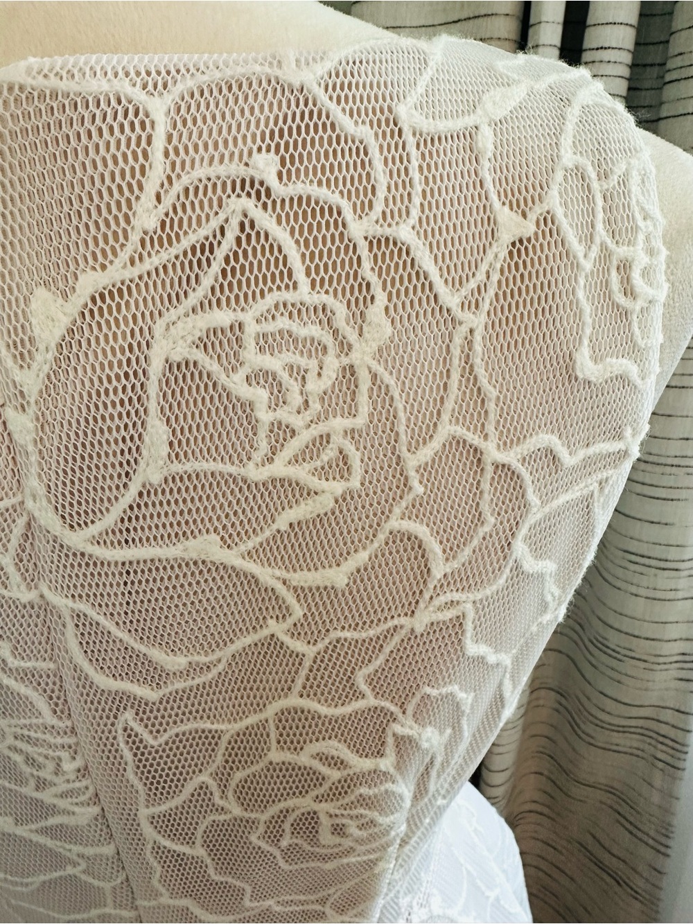Adrianna Papell Bonded Mesh High-Low Dress - White & Blush - Wedding - Picture 10 of 16